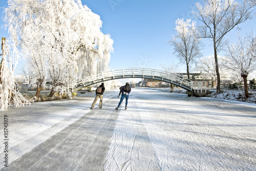 Photo: Ice skating in the Netherlands in winter Ice skating in the Netherlands in winter