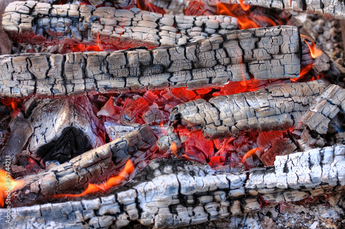 Photo: Closeup of a warm fire burning in a fireplace Closeup of a warm fire burning in a fireplace