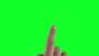Hand using touch screen on green chroma key