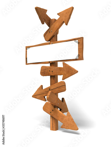 Illustration: Poteau avec flèches - post and many arrows Poteau avec flèches - post and many arrows