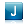 Boton cuadrado azul letra J Boton cuadrado azul letra J