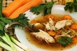 Hühnerfleisch in Suppe