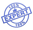 Illustration: "100% Expert" Cachet (bleu) "100% Expert" Cachet (bleu)