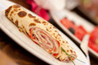 Pancake with ham and chese