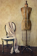Antique dress form and chair with vintage feeling