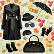 Autumn fashion set. vector