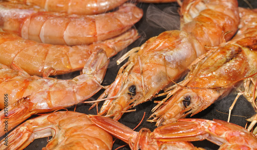 Foto: Langostinos a la plancha. Langostinos a la plancha.