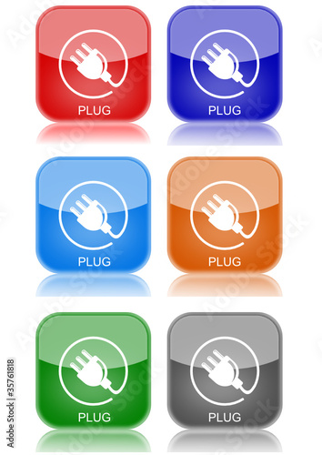 Vector: Plug "6 buttons of different colors" Plug "6 buttons of different colors"