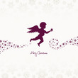 Flying Christmas Angel Holding Star Purple