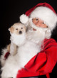 Photo: Santa with golden retriever dog Santa with golden retriever dog