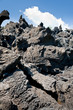 sharp hardened lava rocks close up