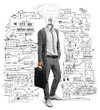 lamp head businessman lamp head businessman