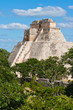 Mayan pyramid (Pyramid of the Magician, Adivino) in Uxmal, Mexic