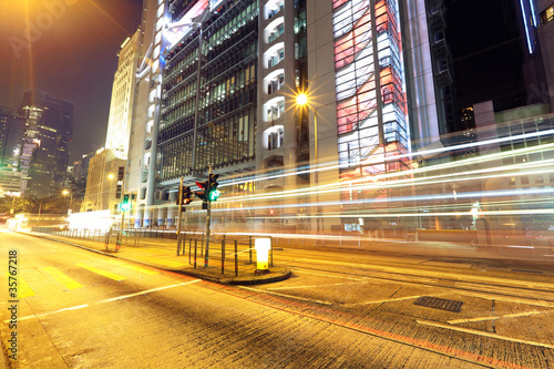 Photo: Traffic through the city at night Traffic through the city at night