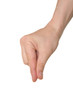 well shaped male hand reaching for something isolated on white