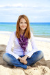 Young beautiful girl at the beach.