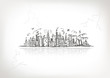 Industrial cityscape, sketch drawing for your design