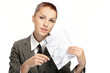 woman holding a magnifying glass in the hand woman holding a magnifying glass in the hand