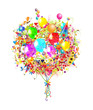 Happy birthday illustration with balloons for your design