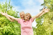 happy elderly couple outdoors