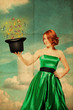 beautiful woman with fairy hat.