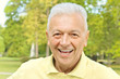 Photo en ligne au meilleur prix Portrait of smiling senior man in the park