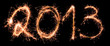 New Year 2013 made of real sparkles