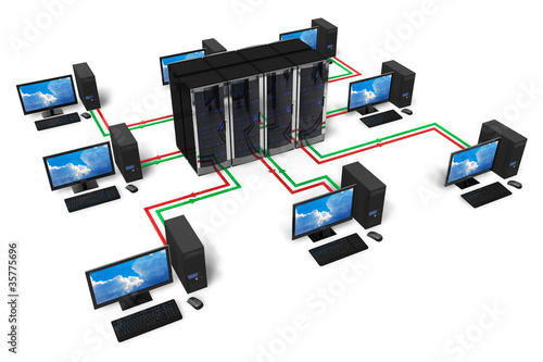 Illustration: Network and internet communication concept Network and internet communication concept