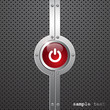 Abstract background with red shut down button