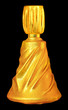 Golden perfume bottle.