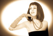 Attractive woman posing in retro style
