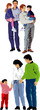 Set of families vector illustrations