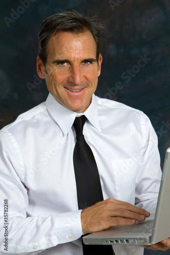 Photo: Happy Businessman Computer Happy Businessman Computer