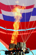 Montgolfière, flamme et brûleur