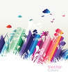 jungla de colores en vector