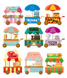 Vector: Cartoon market store car icon collection Cartoon market store car icon collection
