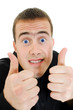 Funny man Ok on a white background.