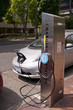 Electric car at a charging station in Portland Oregon