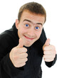 Funny man Ok on a white background.