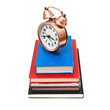 clock and books