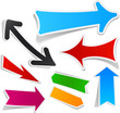 Color arrows sticker set.