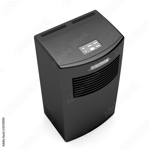 Illustration: Black mobile air conditioner Black mobile air conditioner