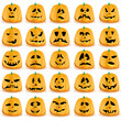 Set of pumpkins isolated on white, vector illustration