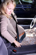 Pregancy woman in car