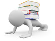 Man doing push-ups with several books on the back
