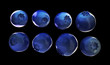 Eight blueberries with clipping path