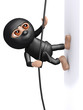 3d Ninja climbs silent and deadly up the wall