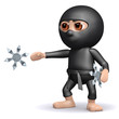 3d Ninja throws a deadly shuriken