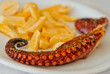 grilled octopus with fries