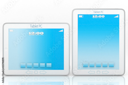 Illustration: Image of computer technology on a white background isolated Image of computer technology on a white background isolated